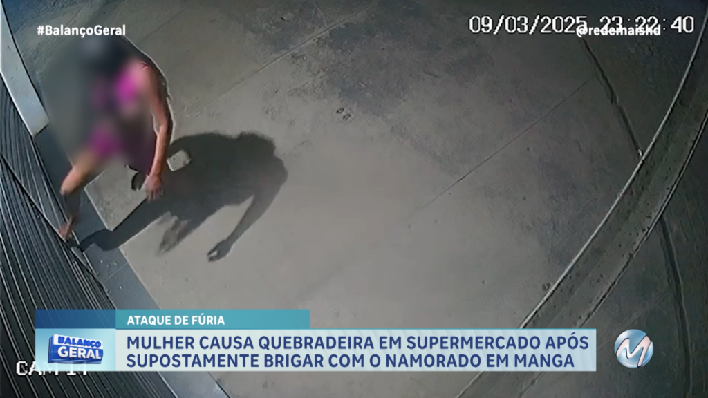 MULHER É FLAGRADA CAUSANDO QUEBRADEIRA EM SUPERMERCADO