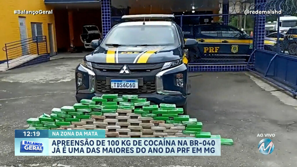APREENSÃO DE 100 KG DE COCAÍNA NA BR-040 JÁ É UMA DAS MAIORES DO ANO DA PRF EM MG