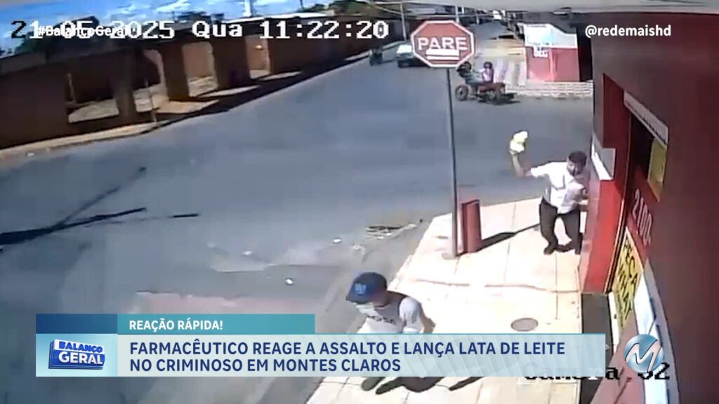 UM LADRÃO FOI AGREDIDO COM UMA LATA DE LEITE NA NUCA APÓS TENTAR ASSALTAR UMA FARMÁCIA