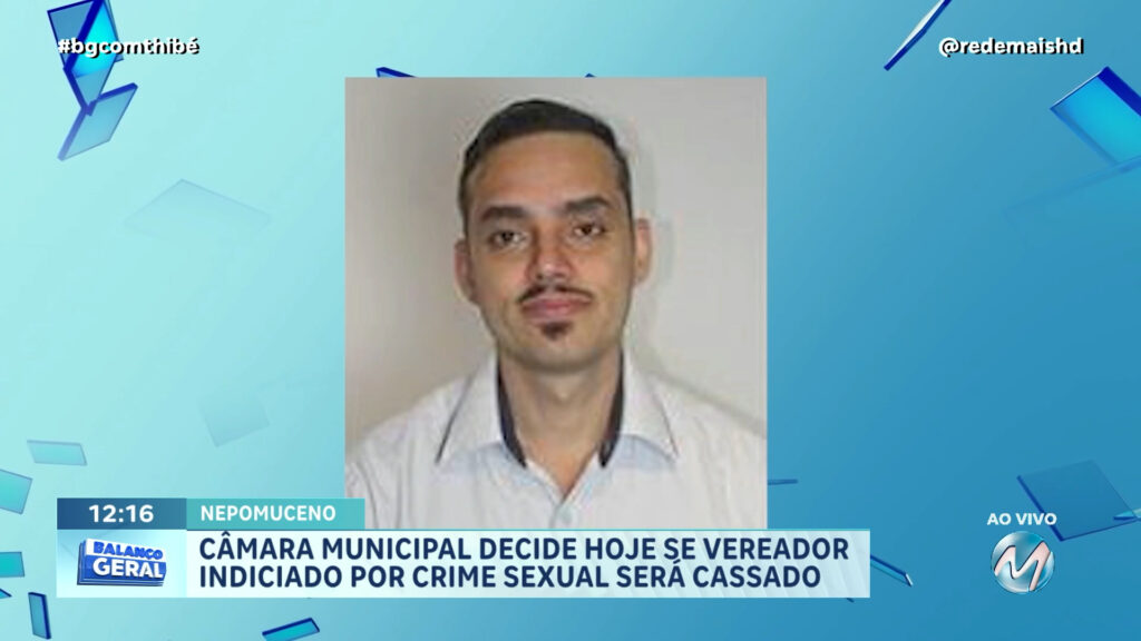 CÂMARA MUNICIPAL DECIDE HOJE SE VEREADOR INDICIADO POR CRIME SEXUAL SERÁ CASSADO