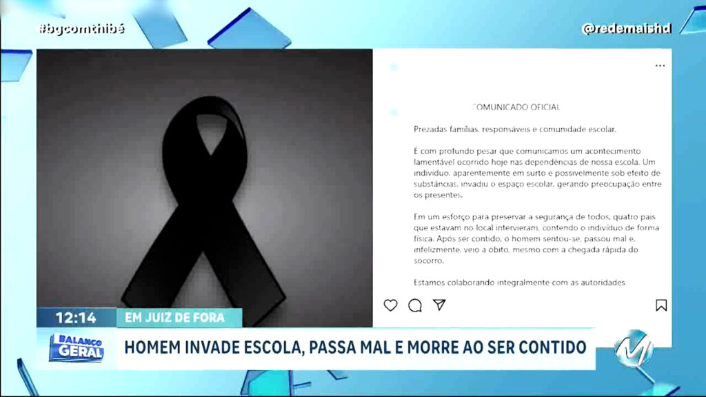 HOMEM INVADE ESCOLA, PASSA MAL E MORRE AO SER CONTIDO