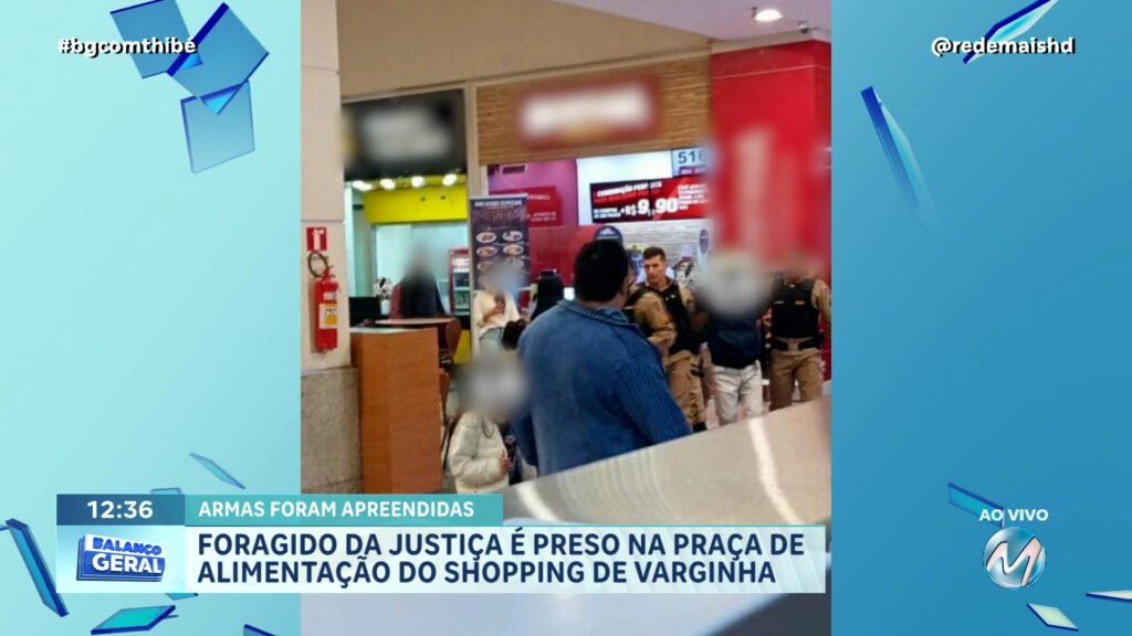 FORAGIDO DA JUSTIÇA É PRESO NA PRAÇA DE ALIMENTAÇÃO DO SHOPPING