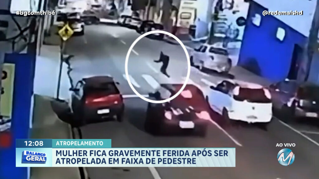 MULHER FICA GRAVEMENTE FERIDA APÓS SER ATROPELADA ENQUANTO ATRAVESSA AVENIDA
