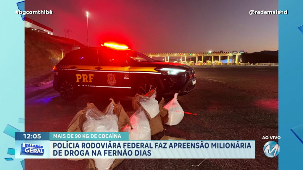 MAIS DE 90 KG DE COCAÍNA | Polícia Rodoviária Federal faz apreensão milionária de drogas na Fernão Dias