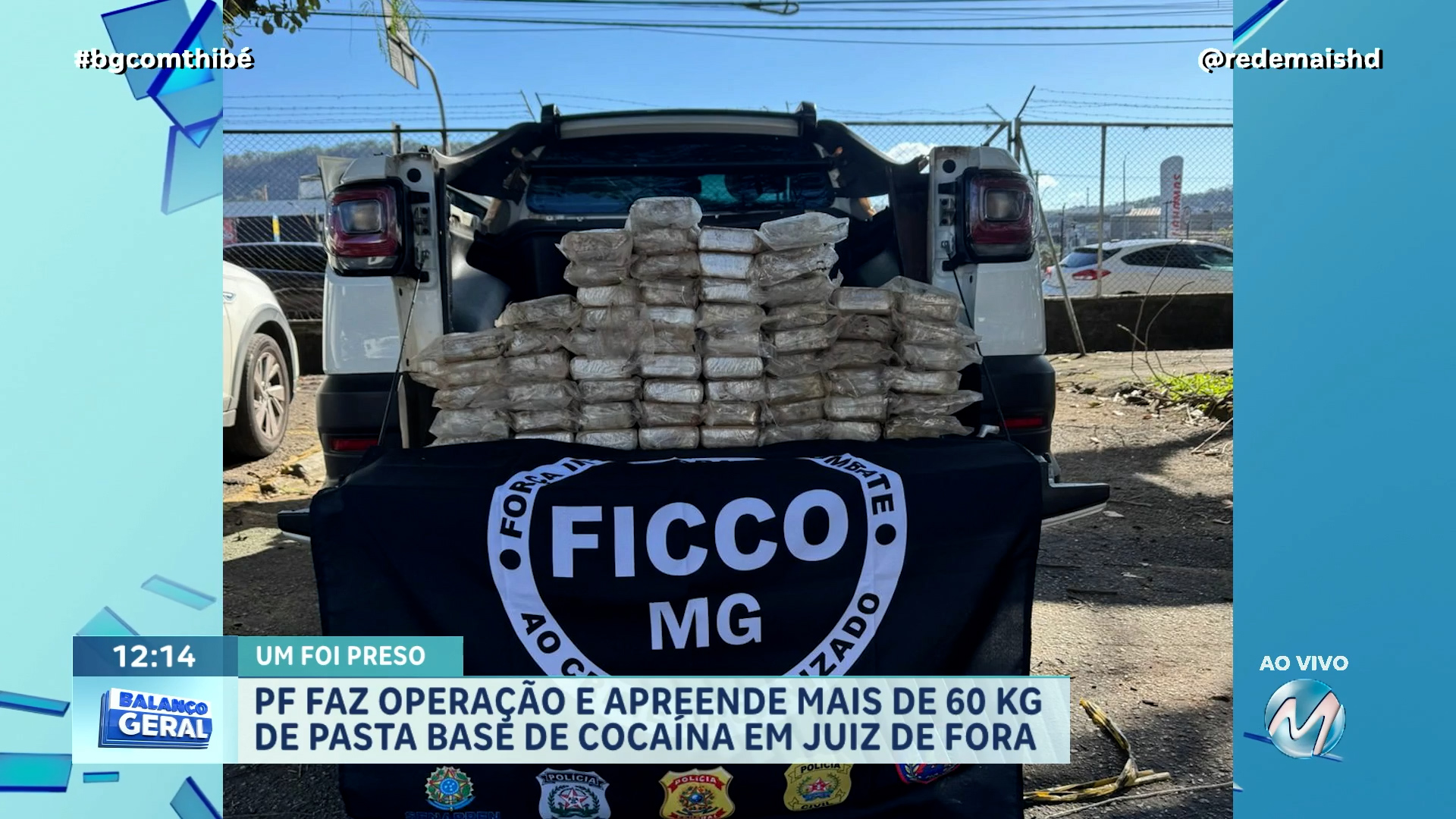PF FAZ OPERAÇÃO E APREENDE MAIS DE 60 KG DE PASTA BASE DE COCAÍNA EM JUIZ DE FORA
