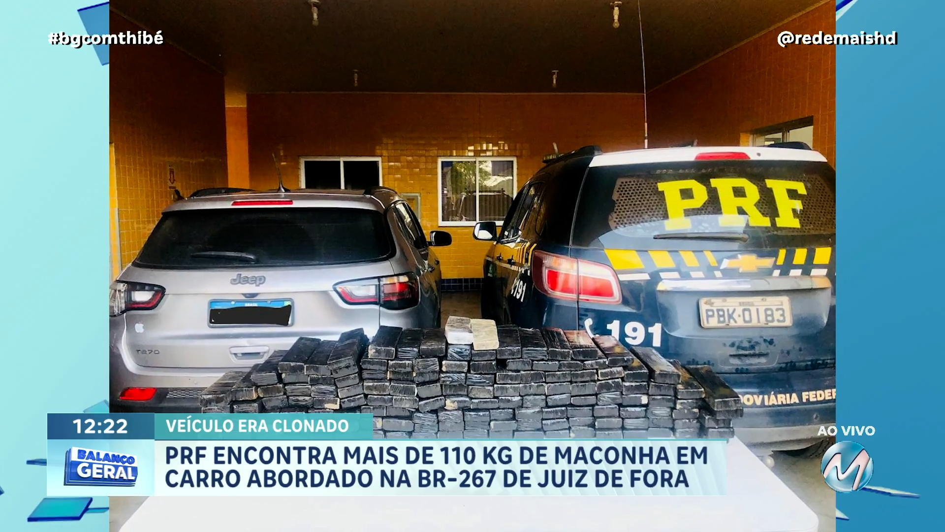 PRF ENCONTRA MAIS DE 110 KG DE MACONHA EM CARRO ABORDADO NA BR-267 DE JUIZ DE FORA