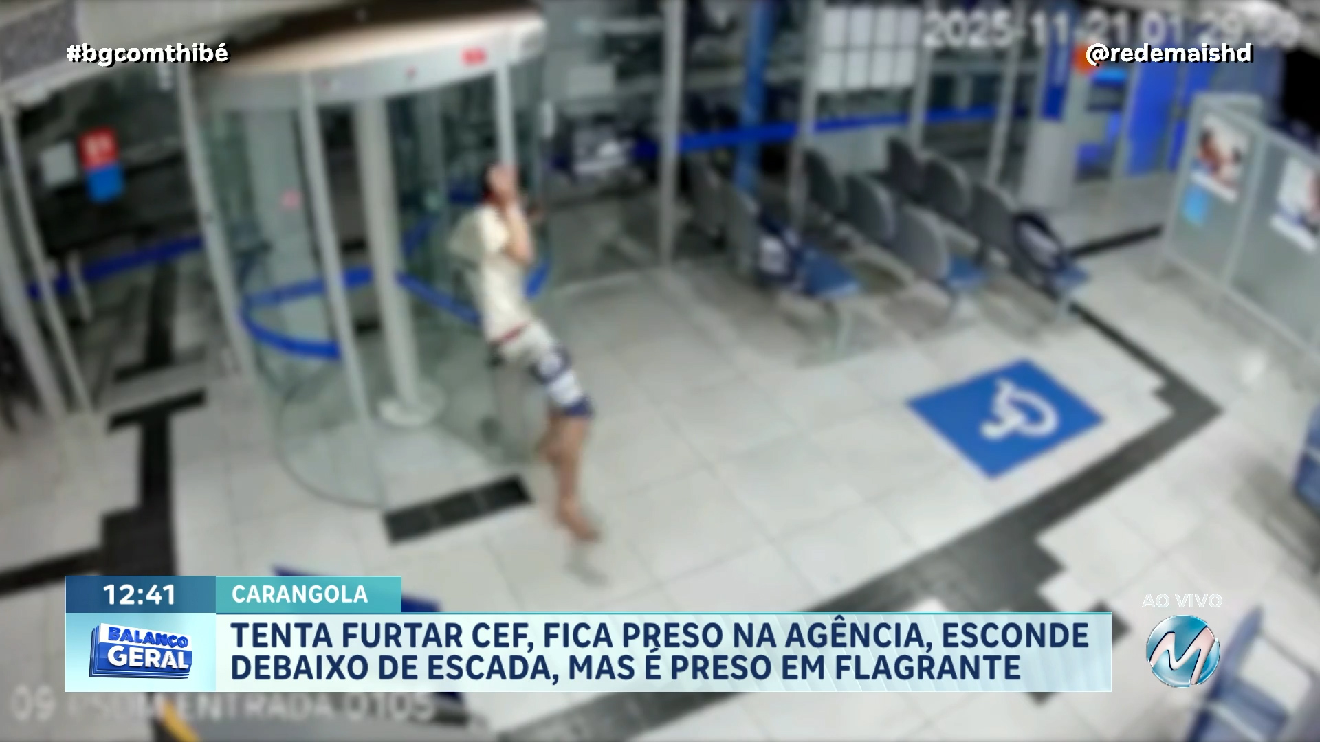TENTA FURTAR CEF, FICA PRESO NA AGÊNCIA, ESCONDE DEBAIXO DE ESCADA, MAS É PRESO EM FLAGRANTE