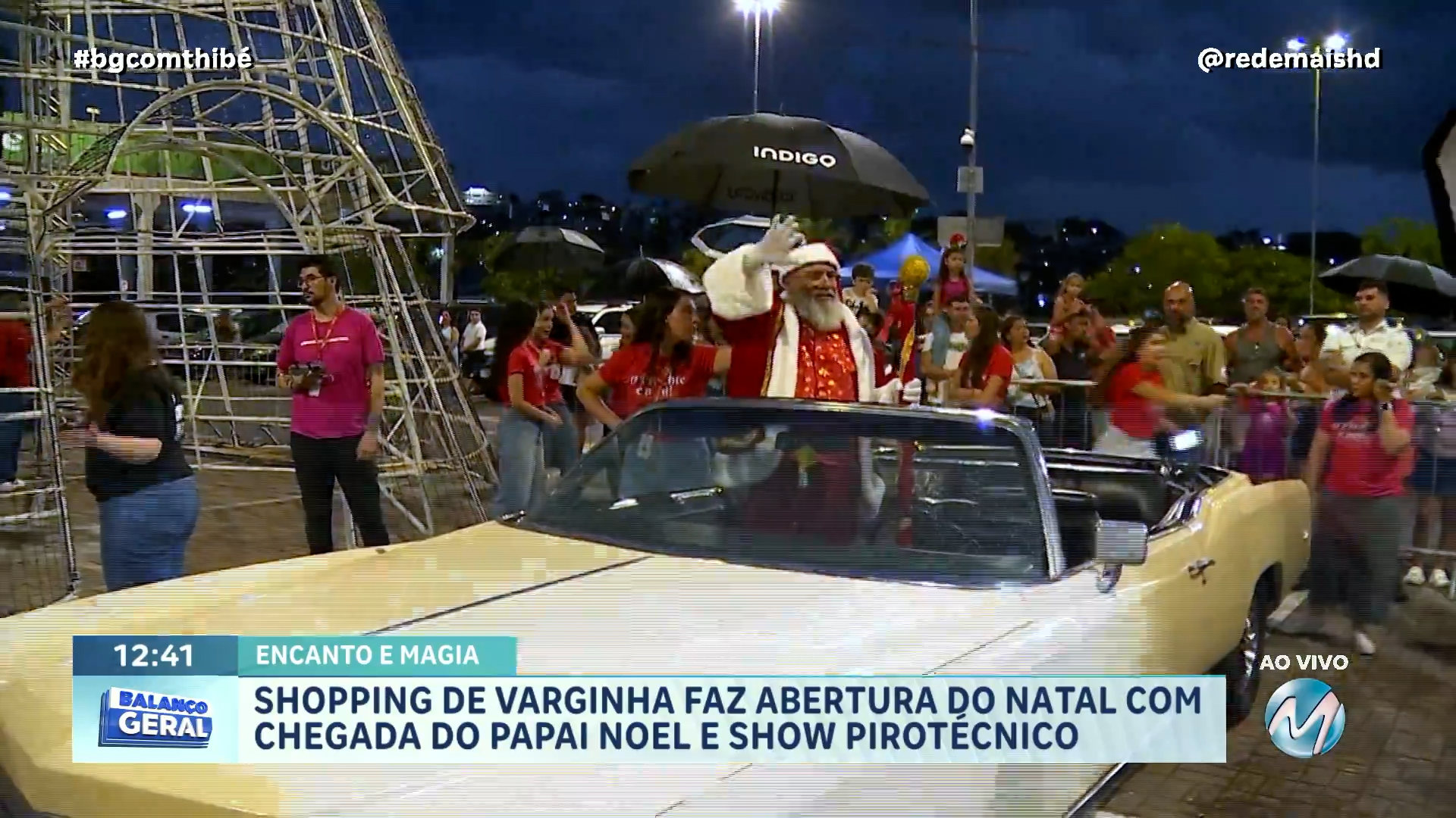 SHOPPING DE VARGINHA FAZ ABERTURA DO NATAL COM CHEGADA DO PAPAI NOEL E SHOW PIROTÉCNICO