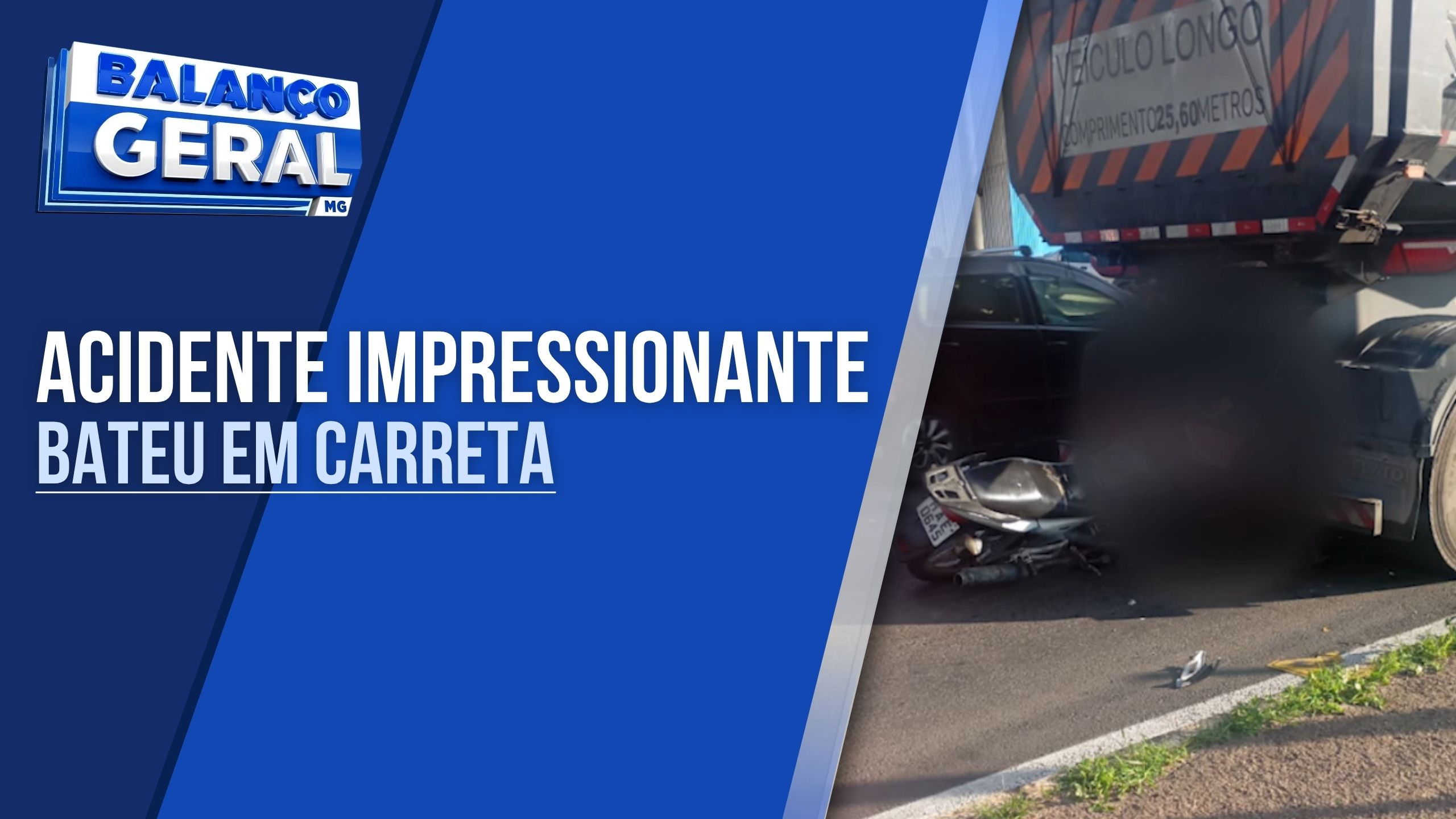 PILOTO DE MOTO É SOCORRIDO EM ESTADO GRAVE APÓS BATER NA TRASEIRA DE CARRETA PARADA