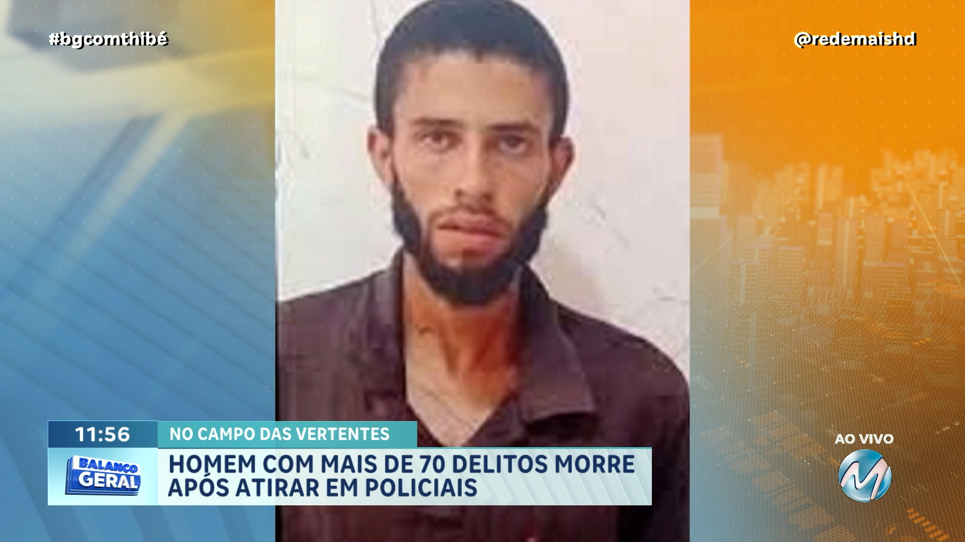 HOMEM COM MAIS DE 70 DELITOS MORRE APÓS ATIRAR EM POLICIAIS