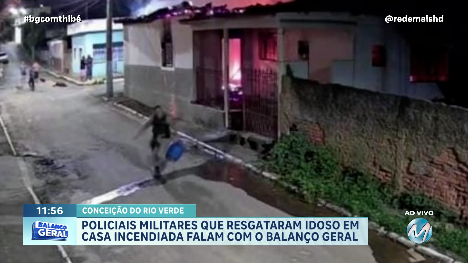 POLICIAIS MILITARES QUE RESGATARAM IDOSO EM CASA INCENDIADA FALAM COM O BALANÇO GERAL