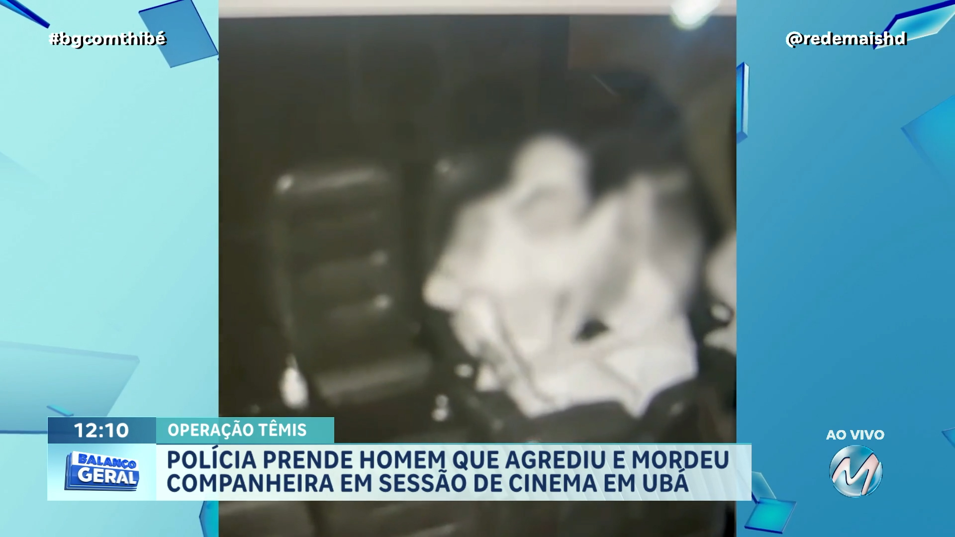 POLÍCIA PRENDE HOMEM QUE AGREDIU E MORDEU COMPANHEIRA EM SESSÃO DE CINEMA EM UBÁ