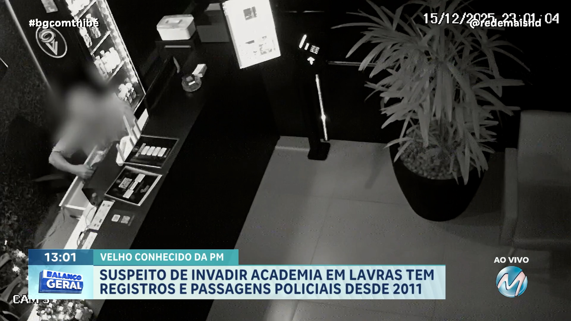 SUSPEITO DE INVADIR ACADEMIA EM LAVRAS TEM REGISTROS E PASSAGENS POLICIAIS DESDE 2011