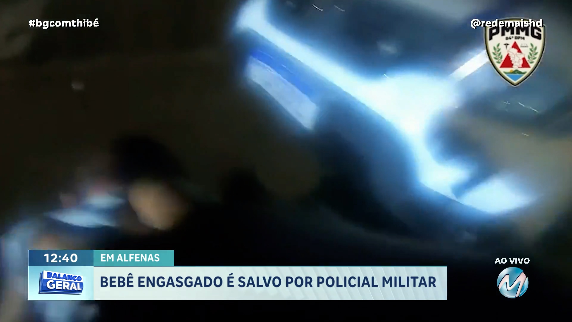 BEBÊ ENGASGADO É SALVO POR POLICIAL MILITAR