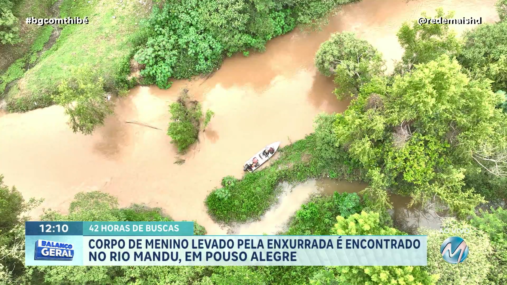 CORPO DE MENINO LEVADO PELA ENXURRADA É ENCONTRADO NO RIO MANDU, EM POUSO ALEGRE