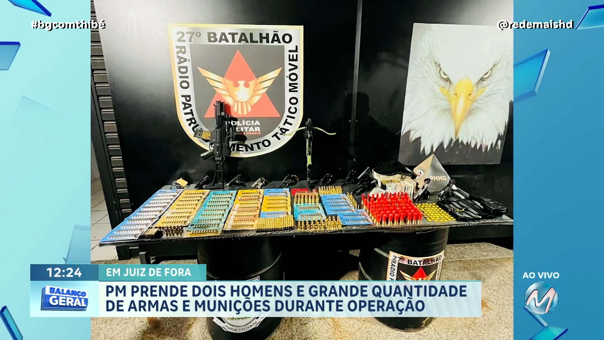 PM PRENDE DOIS HOMENS E GRANDE QUANTIDADE DE ARMAS E MUNIÇÕES DURANTE OPERAÇÃO