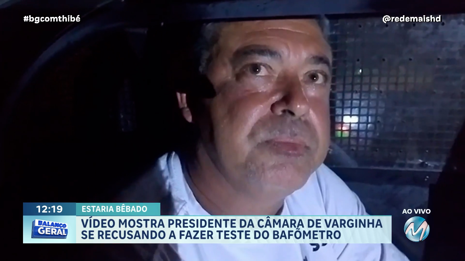 VÍDEO MOSTRA PRESIDENTE DA CÂMARA DE VARGINHA SE RECUSANDO A FAZER TESTE DO BAFÔMETRO