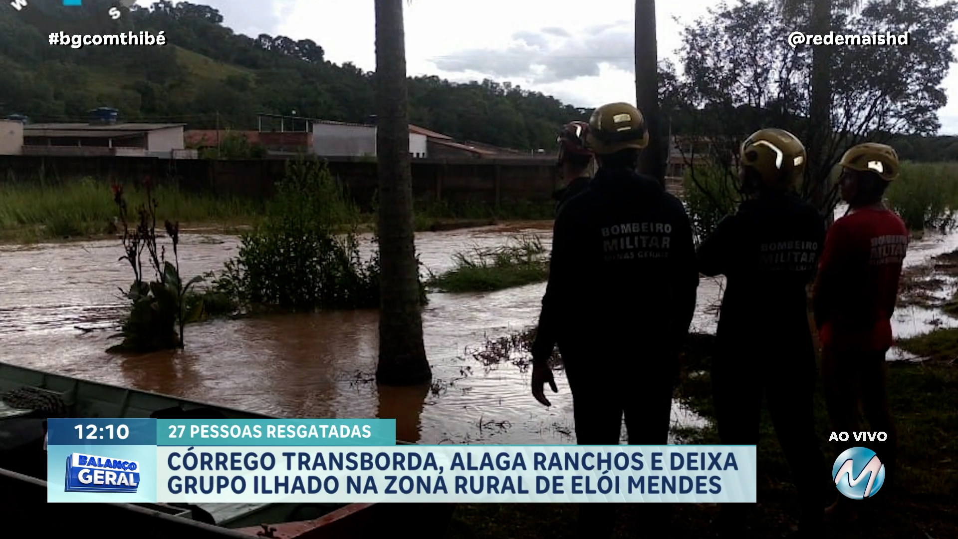 CÓRREGO TRANSBORDA, ALAGA RANCHOS E DEIXA GRUPO ILHADO NA ZONA RURAL DE ELÓI MENDES