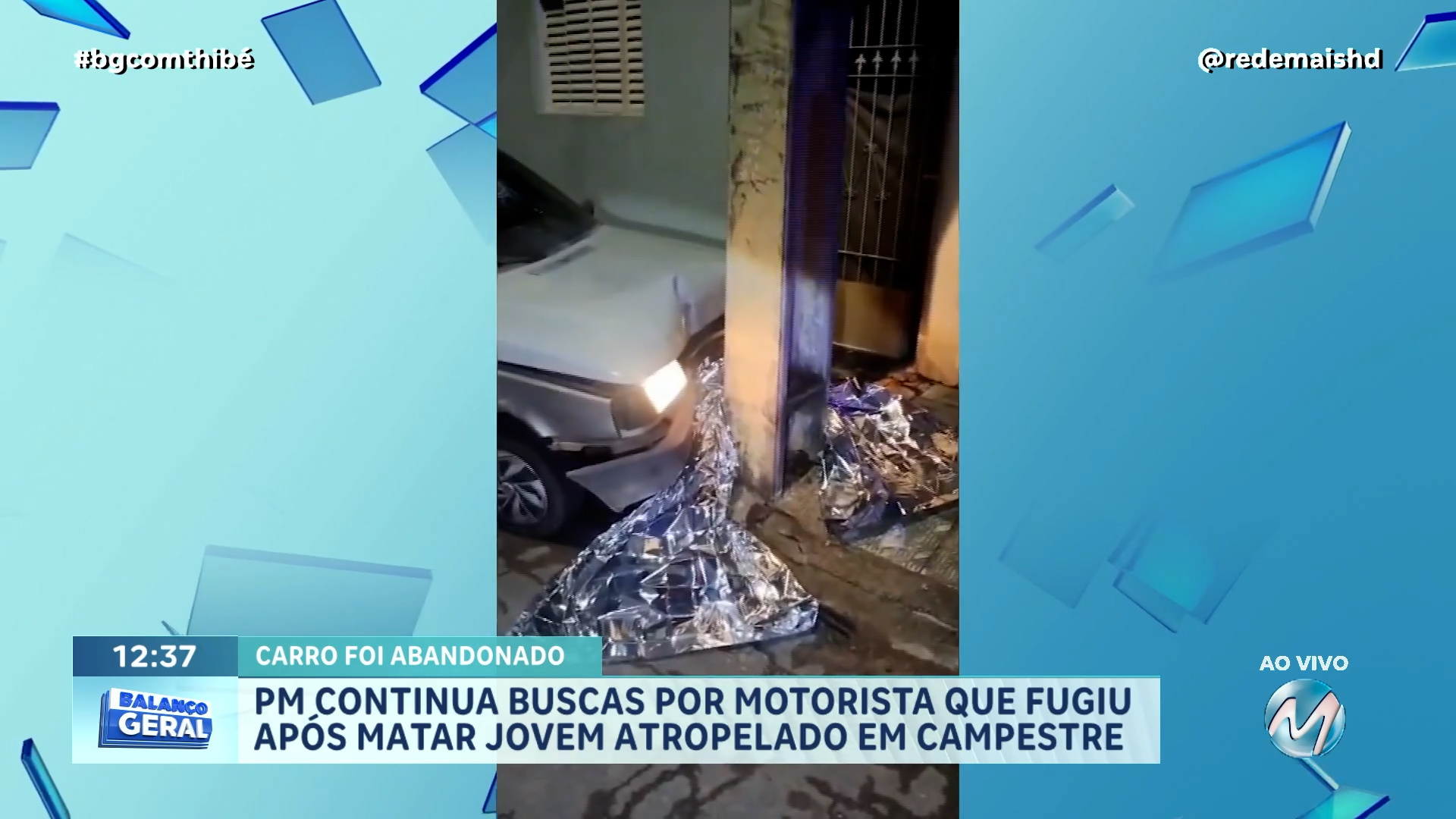 JOVEM FICA PRENSADO EM POSTE APÓS SER ATROPELADO E MOTORISTA FOGE SEM PRESTAR SOCORRO