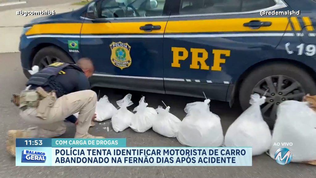 CARGA MILIONÁRIA: MAIS DE CEM QUILOS DE COCAÍNA SÃO APREENDIDOS EM CARRO ACIDENTADO NA FERNÃO DIAS