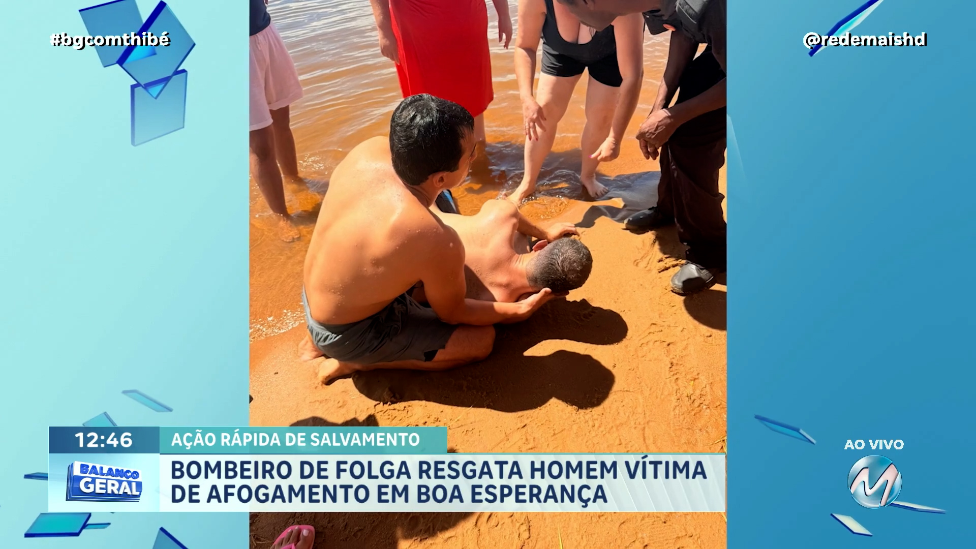 BOMBEIRO DE FOLGA RESGATA HOMEM VÍTIMA DE AFOGAMENTO EM BOA ESPERANÇA