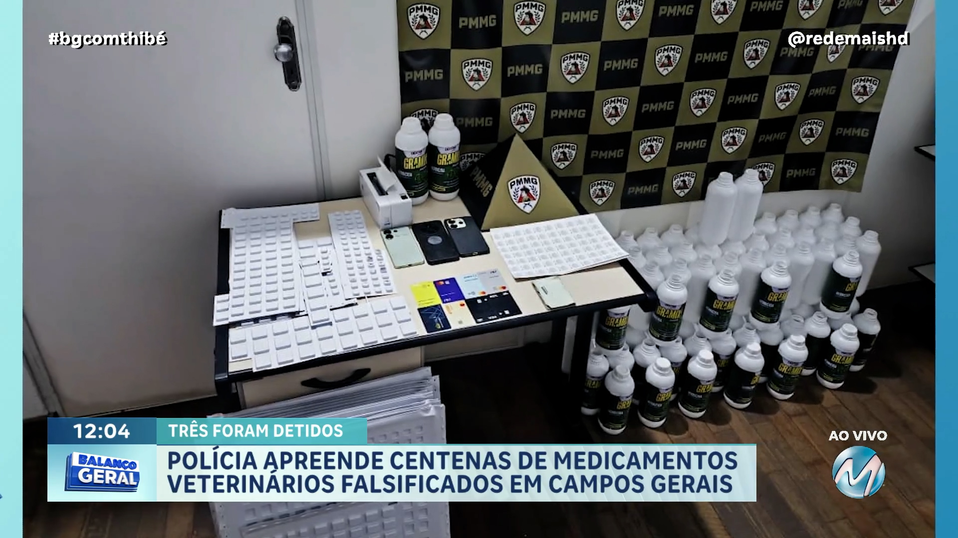 POLÍCIA APREENDE CENTENAS DE MEDICAMENTOS VETERINÁRIOS FALSIFICADOS EM CAMPOS GERAIS: TRÊS DETIDOS