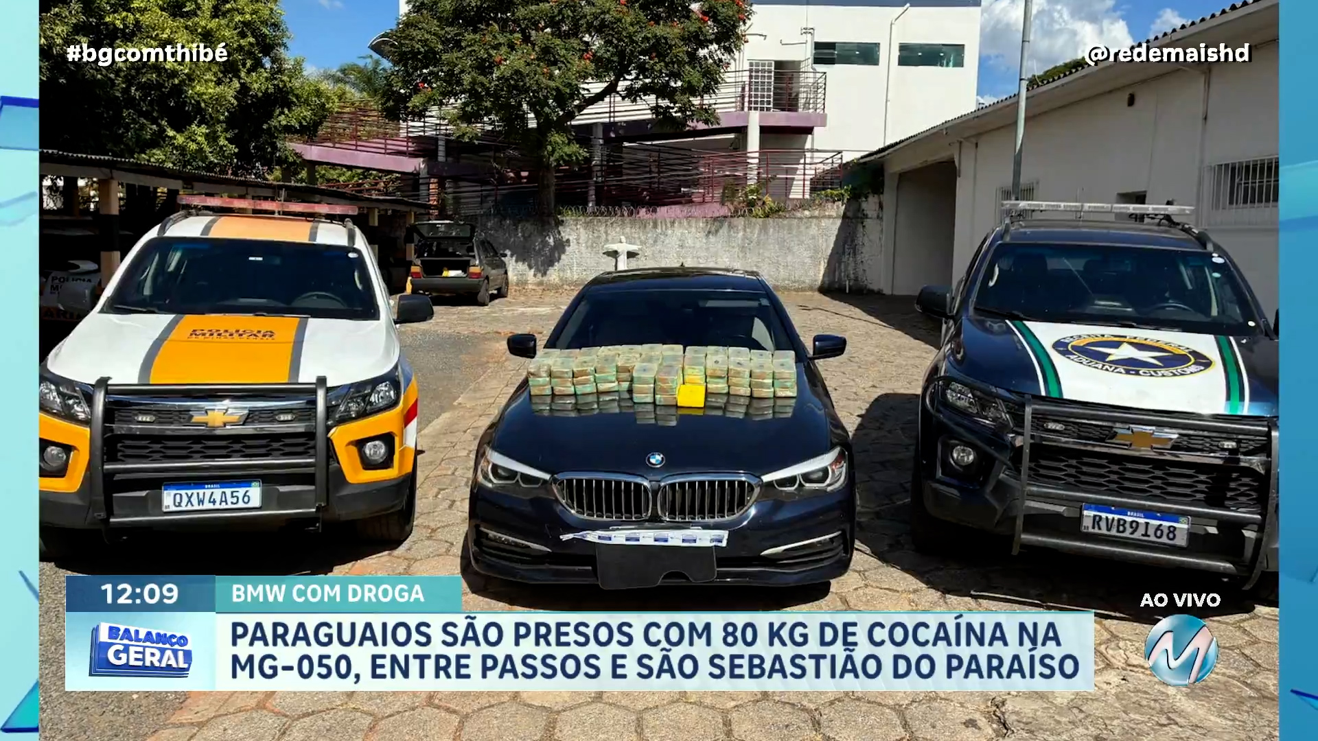 PARAGUAIOS SÃO PRESOS COM 80 KG DE COCAINA EM CARRO DE LUXO, ENTRE PASSOS E SÃO SEBASTIÃO DO PARAÍSO