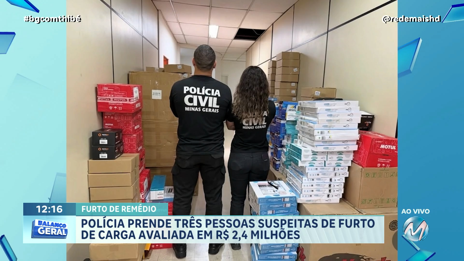 FURTO DE REMÉDIO: POLICIA PRENDE TRÊS PESSOAS SUSPEITAS DE FURTO DE CARGA AVALIADA EM 2,4 MILHÕES