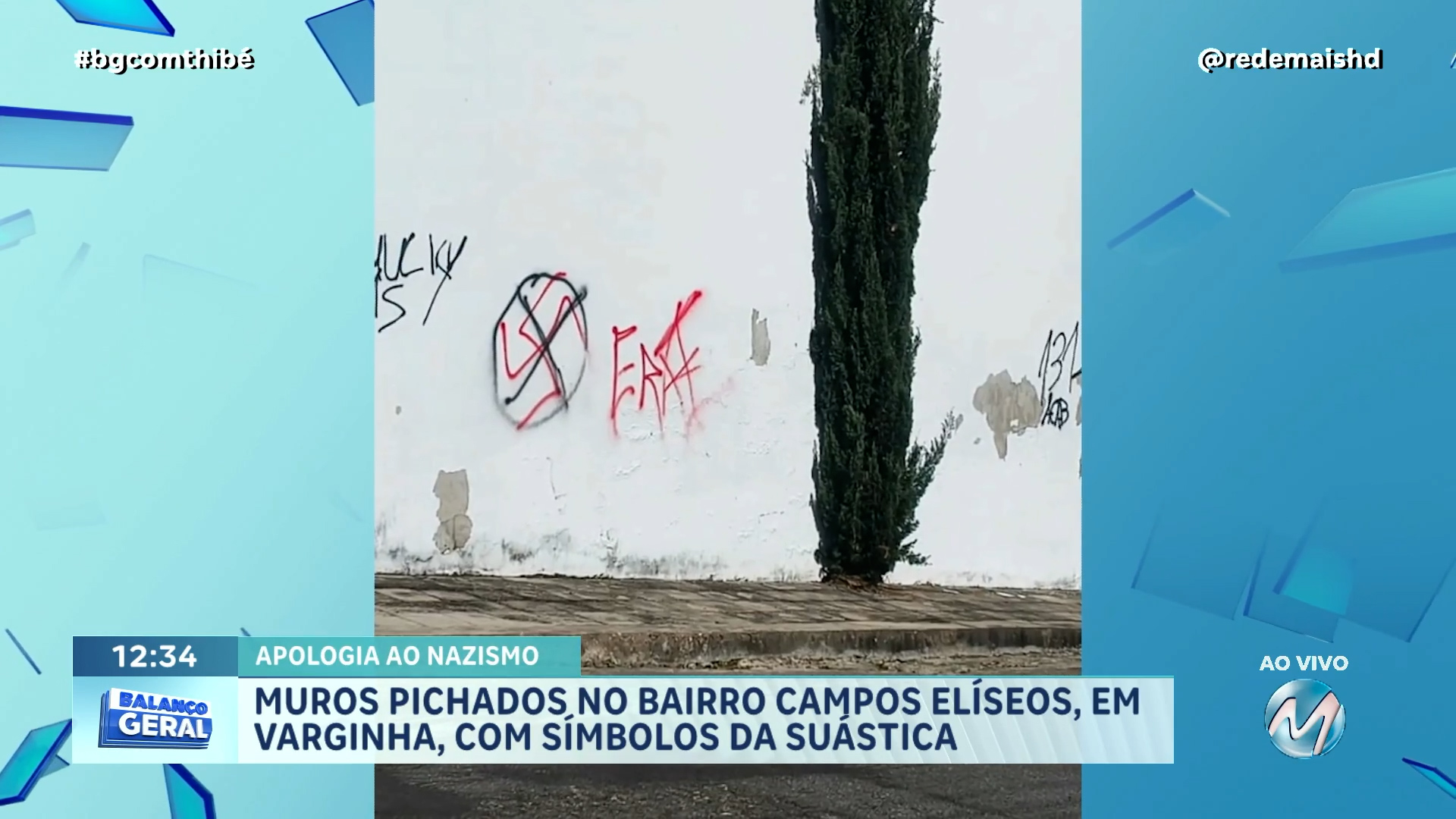 SUSPEITO É PRESO EM VARGINHA POR PICHAR MUROS COM SÍMBOLOS N4ZISTAS