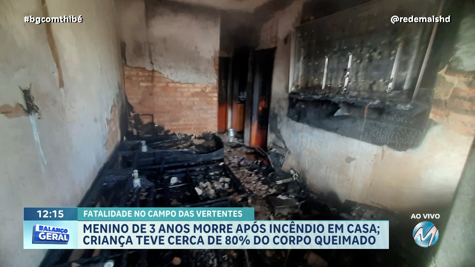 MENINO DE 3 ANOS NÃO CONSEGUE SAIR E MORRE APÓS INCÊNDIO EM CASA EM DORES DE CAMPO