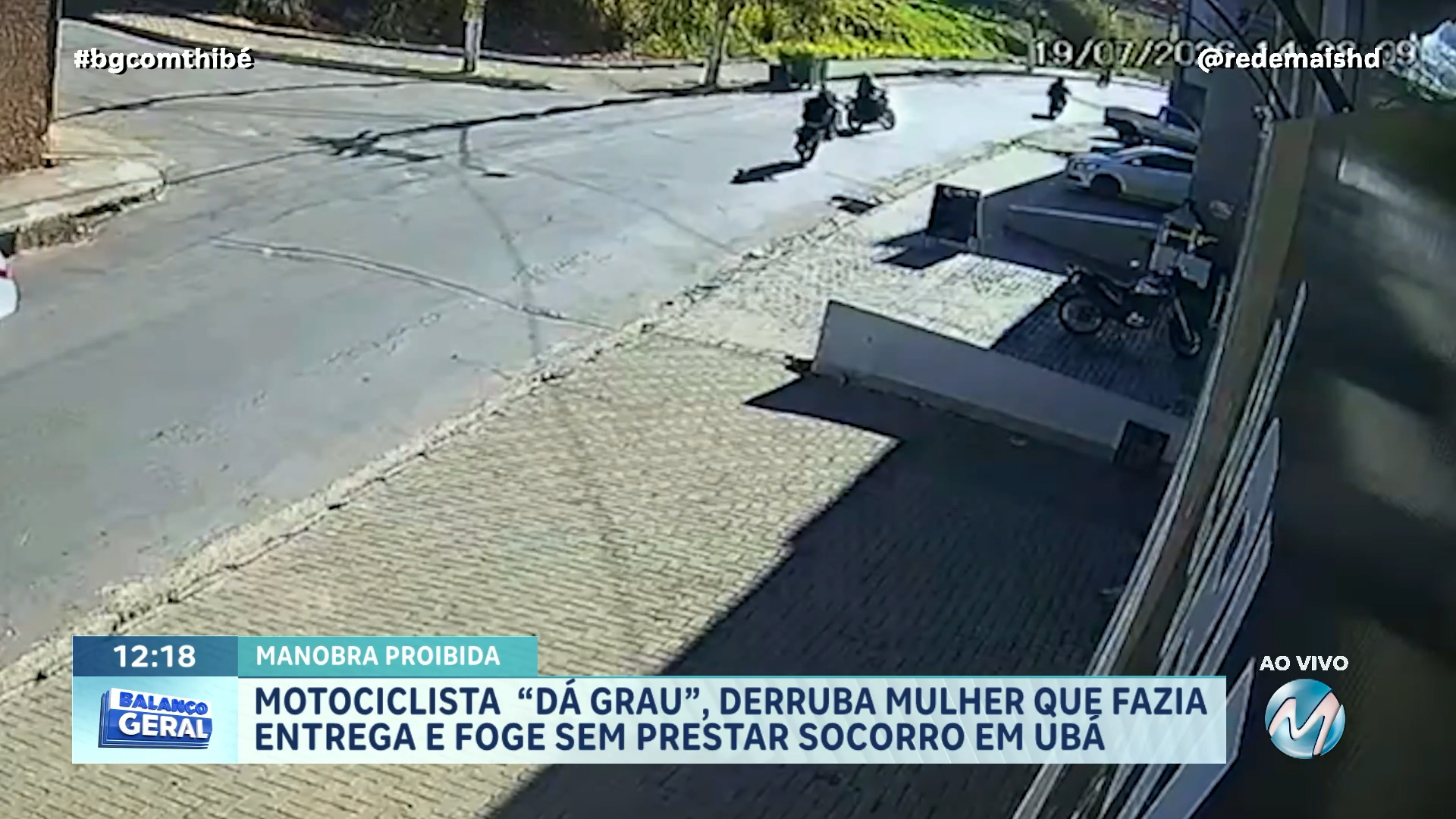 MANOBRA PERIGOSA:  JOVEM “DA GRAU” EM MOTO E CAUSA ACIDENTE EM UBÁ