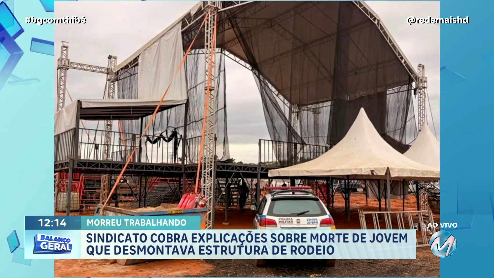MORREU TRABALHANDO: SINDICATO COBRA EXPLICAÇÕES SOBRE MORTE DE JOVEM QUE DESMONTAVA ESTRUTURA DE RODEIO