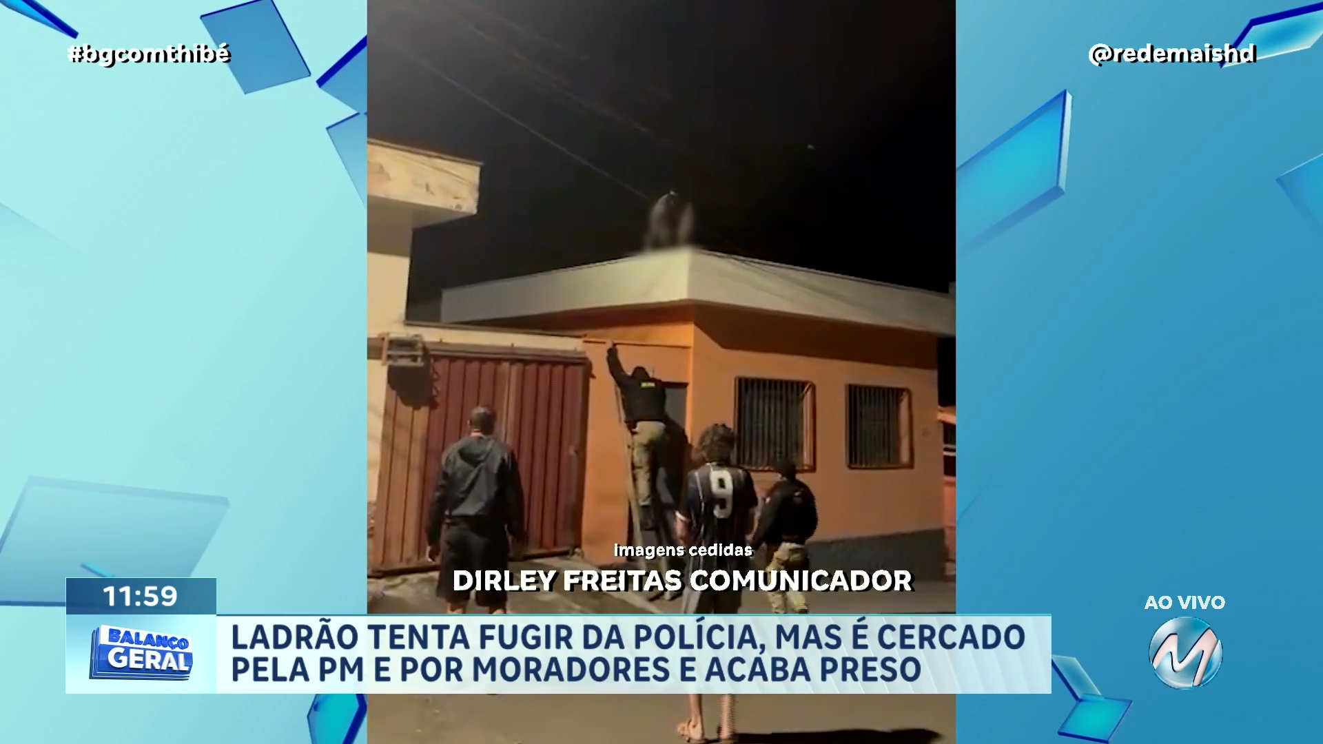 LADRÃO TENTA FUGIR DA POLÍCIA PELOS TELHADOS DE CASAS, MAS ACABA PRESO EM FLAGRANTE