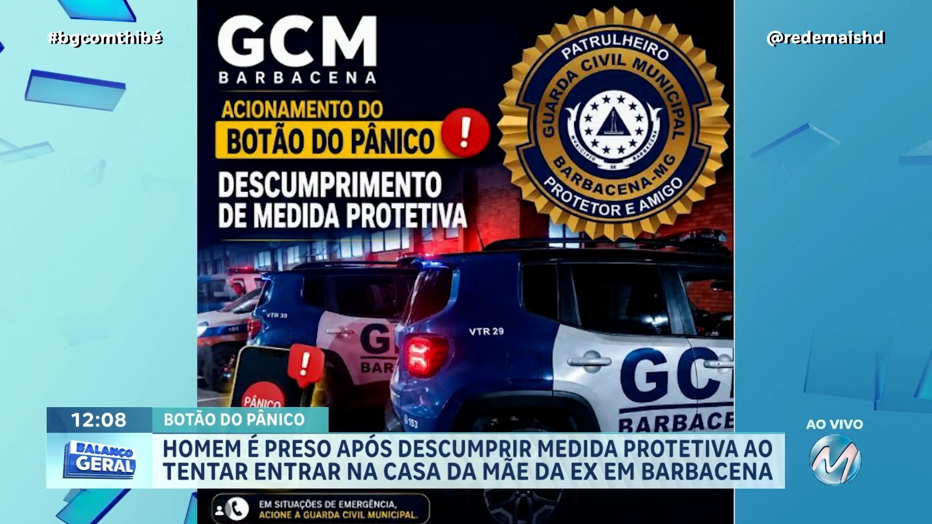 MULHER ACIONA BOTÃO DO PÂNICO E EX-COMPANHEIRO É PRESO EM BARBACENA