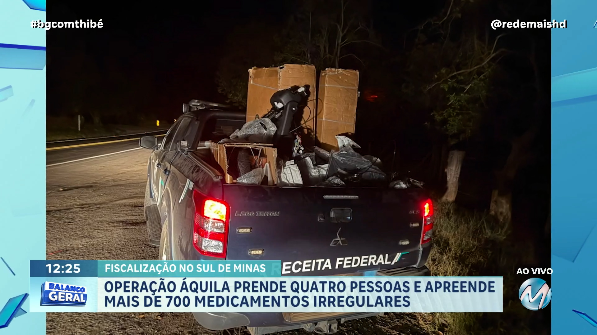 OPERAÇÃO DA RECEITA FEDERAL APREENDE MAIS DE 700 REMÉDIOS PARA EMAGRECER NA MG-050 NO SUL DE MINAS