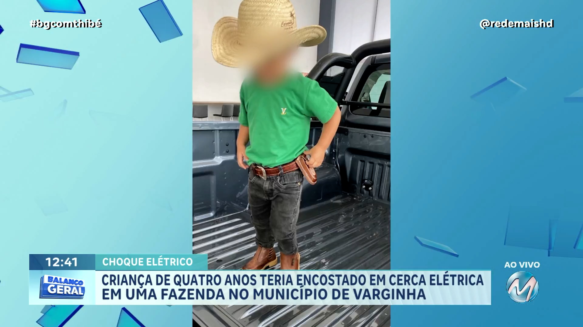 MENINO DE 4 ANOS TEM QUEIMADURAS PELO CORPO APÓS LEVAR CHOQUE EM CERCA ELÉTRICA EM FAZENDA DE VARGINHA