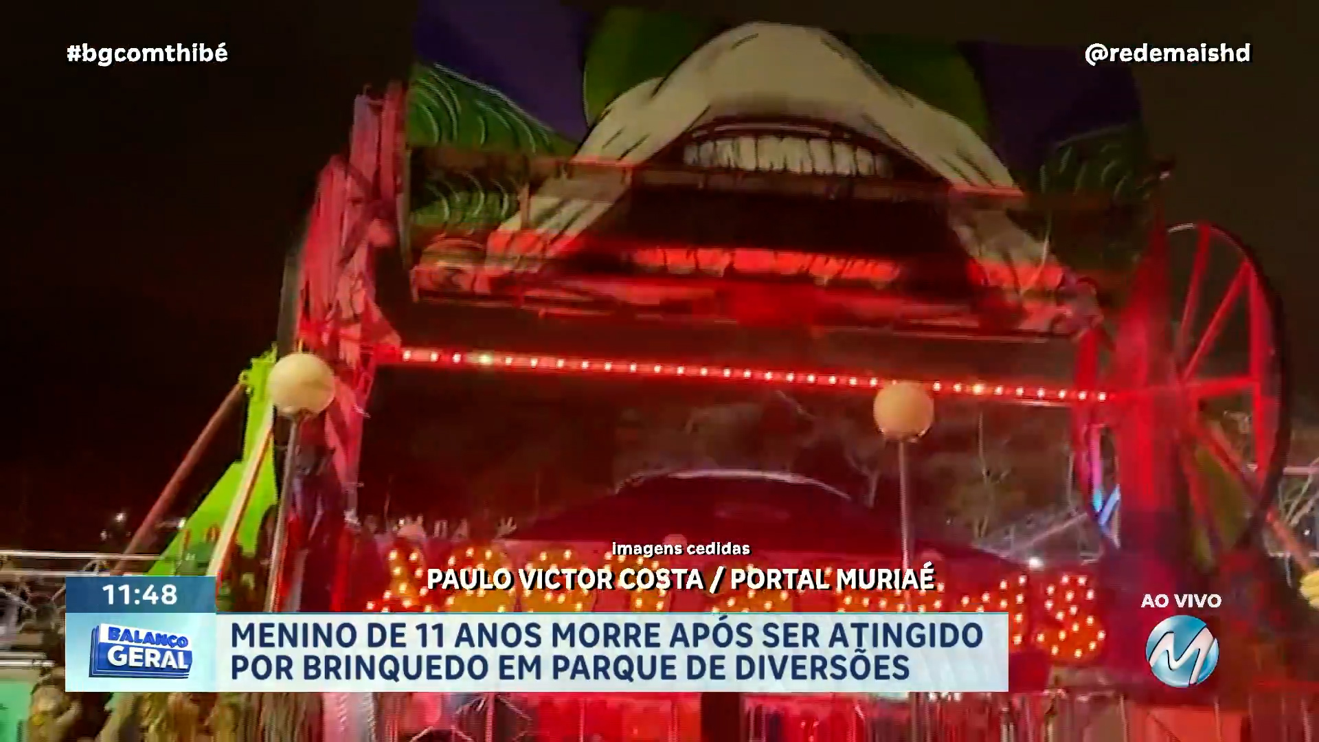 TRAGÉDIA EM MURIAÉ: MENINO DE 11 ANOS MORRE APÓS SER ATINGIDO POR BRINQUEDO EM PARQUE DE DIVERSÕES